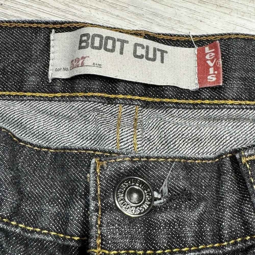 Vintage Levi's Jeans Mens 34x30 Gray 527 Low Bootcut Faded Whisker Grunge Y2K